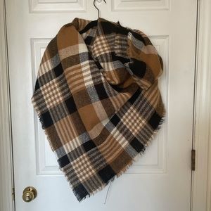 Super cozy plaid blanket scarf